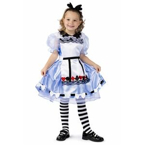 Fun World Alice Costume Toddler 3T-4T Blue Dress Headband NEW